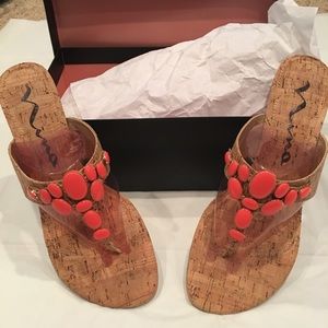 Nina Cork Rhinestone Sandal pumps- Size 10